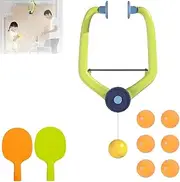 Door Ping Pong Game, Hanging Table Tennis Trainer Portable Set, Doorway Game for Kids With Racket and Balls, Adjustable Over The Door Frame for Parent-Child Interaction