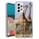 For Samsung Galaxy A23 5g A52 A53 TPU Case Cover+Glass(Giraffe herd)
