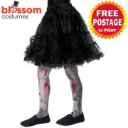 AC1060 Girls Child Zombie Dirt Halloween Grey Tights Costume Blood Stockings
