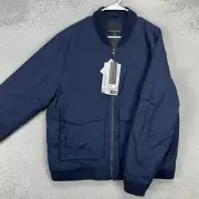 Banana Republic Primaloft Bomber Jacket Men XL Navy Full Zip Flap Pockets NEW