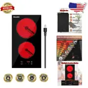 2 Burner Electric Cooktop 12 Inch - Touch Panel with Child Safety Lock