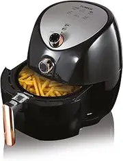 [Tower] T17021RG Family Size Air Fryer with Rapid Air Circulation, 60-Minute Timer, 4.3L, 1500W, Black & Rose Gold