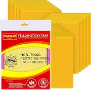 Trapro 30-Pack Yellow Sticky Fly Insect Traps for Fungus Gnats, Aphids, White Flies, Leaf Miners, Thrips, Other Flying Plant Insects - 6x8 Inches, Twist Ties Included
