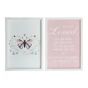 2pc Decorative MDF 20x28cm Loved Daughter Wall Hanging Sign Home Room Decor Set