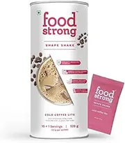 Foodstrong Shape Shake | Cold Coffee Lite, 528 Gm, Natural Low Fat Low Carb Protein with Turmeric & Green Coffee, Antibiotic Free, Hormone Free Grassfed Whey, No Nasties, 16 Servings
