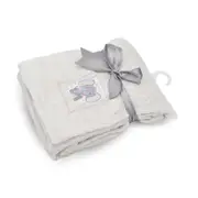 Little Tots Cute Newborn Baby Blankets Plush Grey Adorable Elephant Stitch 127cm x 152cm