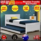 Artiss Bed Frame KING SINGLE Wooden Timber Trundle Daybed Size Base New AU