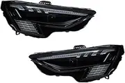 Compatible For Audi A3 RS 2021-2024 Style Car Front Lamps Assembly Upgrade Angel Eyes Matrix Design LED Dual Projector Lens Car Accessories