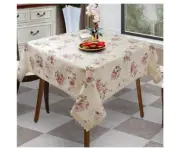 Floral Print Square Tablecloth 38 x 38 Inch Stain 38X38'' Square Clr 010Beige B4
