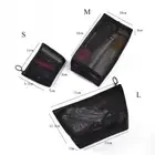 Women Transparent Black Mesh Cosmetic Bag Travel Small Large Makeup Pouch Case Z