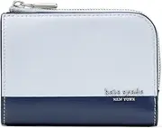 [Kate Spade New York] Devin Colorblocked Saffiano Leather Small Compact Wallet, Pale Sapphirine Multi, Pale Sapphirine Multi