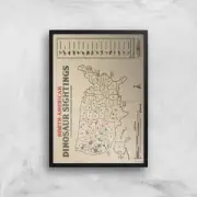 Jurassic World Dinosaur Sightings Map Giclee Art Print