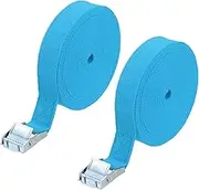 uxcell 1" x 30 ft Lashing Strap with Buckles, 2 Pcs Cam Buckle Tie Down Straps Adjustable Heavy Duty Secure Cinch Straps Up to 551 lbs for Cargo Kayak Bicycles, Light Blue
