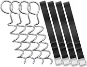 MOTHNUR 1Set Portable Dog Stakes Heavy Duty Spiral Ground Anchors for Camping Tents Garden Stakes with Straps for Outdoor Use and Pet Safety