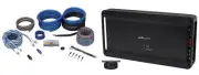Polk Audio PAD1000.1 Mono 1200 Watt RMS 1-Ohm Car Amplifier+Amp Kit PA D1000.1