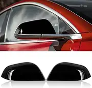 Tongze Car Side Mirror Covers Compatible with Tesla Model 3 2017-2023 for Side View Mirror, Door Mirror Caps Trim/Car Mirror Accessories/Exterior Accessories-Glossy Black
