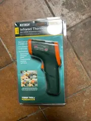 EXTECH Infrared Thermometer: -4° to 1202°, Yes, NIST, Adj 0.10 to 1.00, Single D
