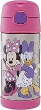 Thermos Kids FUNTAINER Straw Bottle Disney 0.35 L, Minnie, thermos Flask Children Made of Stainless Steel with Straw, Cold for 12 Hours, Dishwasher Safe, Carbonated Leak-Proof, Disney Bottle for