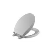 KOHLER Toilet Seat 14.18" Closed Front Cachet Round Plastic in Ice Grey w/ Lid