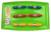 Corn Serving Platter 6 Sets Skewers 7 Pc Set Green Red Blue Hutzler Bradshaw