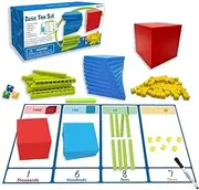 Base Ten Blocks for Math - Math Game Cubes Base Ten Blocks - Tens Hundreds Thousands Counting Blocks, Educational Toys for Home School