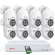 ANRAN 8CH 5MP POE Security Camera System WiFi PTZ Outdoor CCTV Full Colour Audio