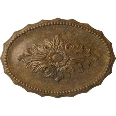 Ekena Millwork Ceiling Medallions Painted Oxford Urethane Rubbed Bronze Brown