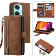 OnePlus Nord CE3 Wallet Case,Leather Zipper Flip Card Case For OnePlus Nord CE3