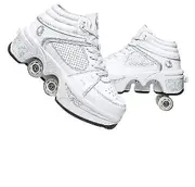 Multifunctional Roller Skates Shoes For Adult Children's Skating Shoes White EU31