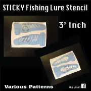 STICKY Fishing Lure Stencil - 3' Inch - Various Patterns