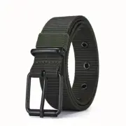 1pc Mens Durable Nylon Canvas Belt - Heavy-Duty Tactical Work Belt with Stylish