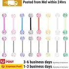 8PCS Tongue Barbells Bioflex Bioplast Steel Bar Body Piercing Jewellery