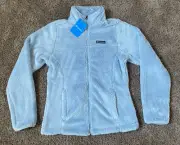 Columbia Women's Size Small Cloudy Day Full Zip Fleece Jacket White/Grey XL1321