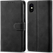 YocoverTech Case for iPhone X Wallet Case,for iPhone Xs Case[5.8"] Retro Matte PU Leather Wallet Flip Cover with RFID Blocking Card Slots Magnetic Closure Kickstand Cover-Black