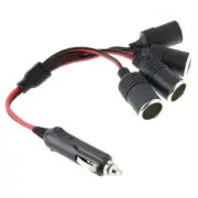 Cigarette Lighter Acccessory Plug to 4 x Sockets Splitter 30cm Cable 12V DC