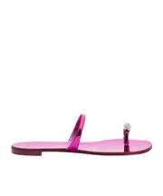 Ring crystal-embellished flip-flops 37 Pink