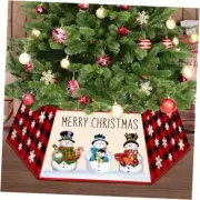 Christmas Tree Collar Buffalo Plaid Christmas Tree Collar for White Snowman