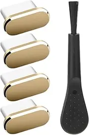 Lesunbak USB C Plugs Dust - Charging Port Cover Set of 4 - Dust-Proof USB Charging Port Protector with Brush for Tablet Mobile Phone Hiking Travel Home Outdoor Camping