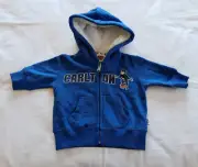 Carlton Blues AFL Infant Boys Blue Printed Zip Up Fleece Hoodie Size 00 New