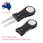 Golf Pitch Repair Divot Switchblade Tool with golf ball marker