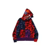 BAPE Crazy Shark Wide Fit Full Zip Double Hoodie Multi