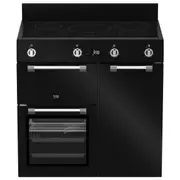 Beko 90cm Freestanding Cooker with Induction Cooktop - Black