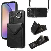 For Samsung Galaxy A54 5g Kickstand Case Leather+tpu Crossbody Phone Cover