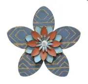 Distressed Metal & Burlap Stratton Flower Accent Wall Home Decor