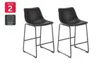 Set of 2 Shangri-La Jackson Sled Base Bar Stools (Black/Black PU), Benches,