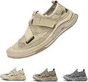 [ANTSOUND] Men's Outdoor Anti-Slip Breathable Mesh Sports Sandals, Hollow Casual Beach Fisherman Sandals, Summer Walking Leisure Hiking Driving Platform Sandals