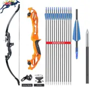 54" Archery Takedown Recurve Bow Set & Bow Sight & 12pcs Arrows for Bow Hunting
