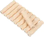 BUGUUYO 10pcs Wooden Bucket Handle Replacement Ergonomic Pail Grip Comfortable Handle for Camping Shopping Storage