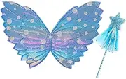 Butterfly Fairy Wings and Wand for Little Girls Birthday Party Favors Princess costume accessories for Baby Girls