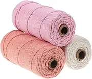 Homoyoyo Colored Cotton Macrame Yarn Skeins Thick Each Soft Cotton Cord for Knitting Crocheting for Wall Hangings Craft Projects and DIY Decorations